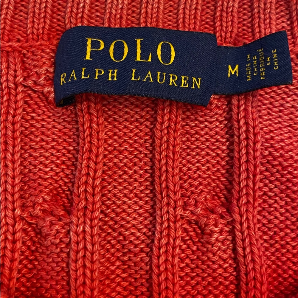 Polo by Ralph Lauren Junior’s Distressed Look Pink Crewneck Sweater Medium - Picture 2 of 9